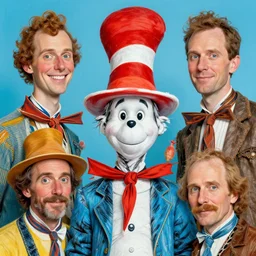 dr seuss francisco goya stephen gammell max ernst graham ingels, beautiful vibrant colors. realistic faces colorful image. award - winning art!