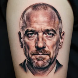 tattoo design, stencil, portrait of saul goodman, symmetrical face