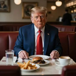 Professional Photography, President Trump dining at a diner.