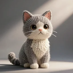 a cute knitted cat