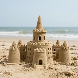 sand castle in the shape of the White House