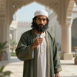 a jinn lurking behind a muslim, digital art, realistic, unreal engine 4
