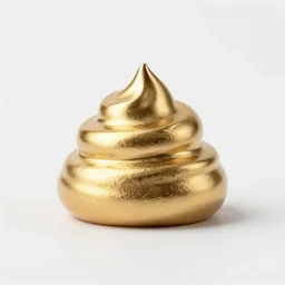 emogi poop metallic, golden, macro 8 mm
