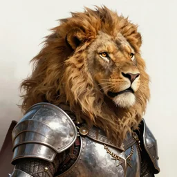 book cover about a medieval lion knight, digital art, realistic, detailed, fantasy