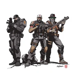 team fortress 2 drawn by yoji shinkawa
