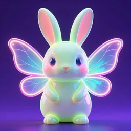 neon fluorescent, iridescent cute bunny rabbits with fairy wings cyperpunk 2 0 7 7, unreal engine 5, 8 k ultra realistic, hyperdetailed, volumetric lighting, extremely high quality