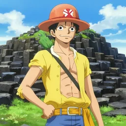 the giant's causeway in the style of one piece anime