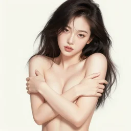 the portrait of a sensual lemon that resembles an absurdly beautiful, graceful, elegant gravure idol with her arms covering her chest, an ultrafine hyperdetailed illustration by kim jung gi, irakli nadar, intricate linework, bright colors, octopath traveler, final fantasy, unreal engine 5 highly rendered, global illumination, radiant light, detailed and intricate environment