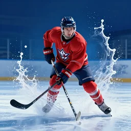 ice hockey splash art graphic design color splash high contrasting art, fantasy, highly detailed, rule of thirds art by greg rutkowski