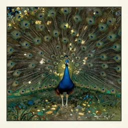 the vision of the universal peacock by kay nielsen, john bauer, and edmund dulac, symbolist, visionary