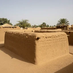 High-quality photography taken from the roof of an old West African house made of mud bricks, Timbuktu, Canon TS-E 17mm, National Geographic