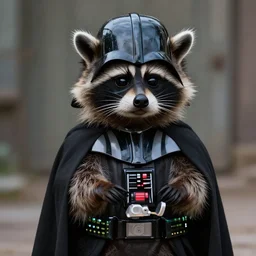 a raccoon as darth vader