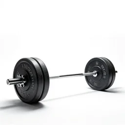 scandinavian barbell, high detail macro photography, isolated on a pure white background, centered, entire object in frame, sharp focus, soft studio lighting