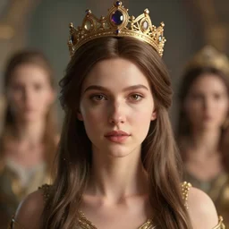 blurred background. close-up portrait of a goddess in crown, by Artem Chebokha by Anka Zhuravleva, Anato Finnstark and Alena Aenami, Angus McKie, Anton Fadeev, octane render, unreal engine, cinematic counter light, high detail, octane render, 4k