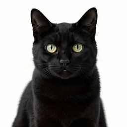 portrait of a black cat, white background, studio lighting, photorealistic, octane, Unreal Engine, finalRender, concept art, digital illustration, artstation, artstation hq, hd, 4k resolution