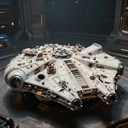 the millenium falcon built from organic components, soft, sharp focus, detailed, sci-fi, hyperrealism, artwork by Tooth Wu and wlop and beeple and dan mumford and greg rutkowski