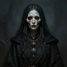 hyper detailed ultra sharp photorealistic portrait of a ancient immortal oracle death shaman, somber gothic aesthetic, masterpiece, elite, illustration, art by melissa houpert, felix englund, greg rutkowski, organic matte painting, bleak color palette, hard edges, smooth, artstation trending 8 k