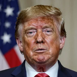 Donald Trumps face being melted off by AOC