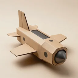 spaceship made of cardboard, high quality picture
