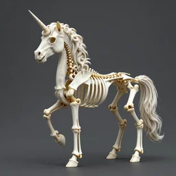 a skeleton of an unicorn