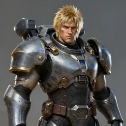 an portrait blond man with a scar on his face russian in the assault powered armor, style game square enix life, trending on artstation, painted by greg rutkowski, render naughty dog, octane render, detailed