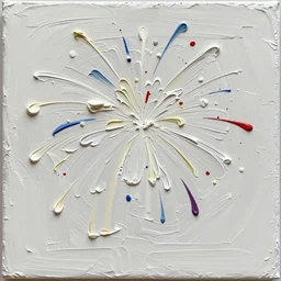 oil paint impasto relief, roman candle firework, multi layered thick brush marks, some splattered paint, in the style of ivan shishkin and frank auerbach and van gogh and signac and seurat
