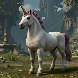 2 legged beast with a unicorn horn, ark survival evolved screenshot, unreal engine 5