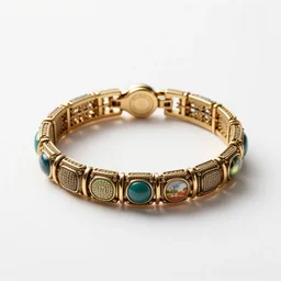 vintage tennis bracelet, studio product photography, isolated on a pure white background, centered, entire object in frame, sharp focus, soft studio lighting