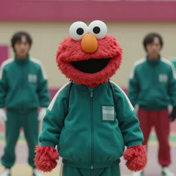 a still of elmo in squid game ( 2 0 2 1 )