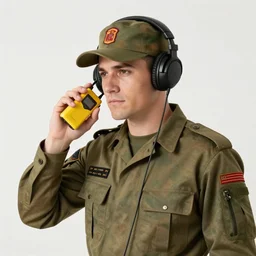 spanish soldier in 1 4 9 2 listening music with headphones and a yellow walkman in the jungle, poster art by daniele caruso, benediktus budi, jason edmiston, vc johnson, powell peralta, volumetric light, foggy ambience