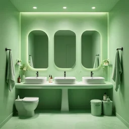 bathroom design archi-viz biopunck grean schem, by Stanley Artgerm Lau, WLOP, Rossdraws, James Jean, Andrei Riabovitchevy, Marc Simonetti, and Sakimichan, trending on artstation