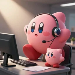 kirby working at a call center