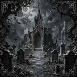 cemetery scene in hell with a creepy chapel in the distance, fantasy, d & d, intricate, beautiful, highly detailed, elegant, artstation, concept art, smooth and sharp focus, rpg artwork, illustration, painting by ilya kuvshinov, alphonse mucha, gaston bussiere, craig mullins, j. c. leyendecker, rene maritte, tian zi, w