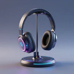 headphone stand, futuristic, techno, cyberpunk, product design, 3 d render, 3 d concept, fun, swag, unique