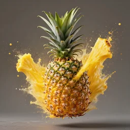 Photo Of A Pineapple Exploding, Photorealistic