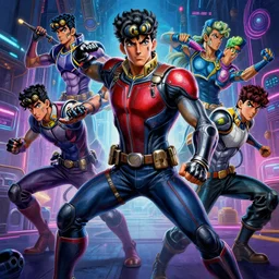 realistic portrait beautiful detailed 3 d painting of cinematic movie scene of ant - man and star platinum from jojo bizzare adventure. action sequence, created by gustave dore and raffaelo sanzi, high detailed, smooth draw, synthwave neon retrofuturism, intricate, realistic proportions, dramatic lighting, trending on artstation.