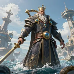 king of the ocean 3 d fantasy art very high detail octane render unreal epic scene