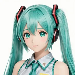 hatsune miku short hair, anime style, hyper detailed, illustration, digital painting, high delicate defined details, anime stylized, highly detailed, realistic, sharp focus, styled by rhads
