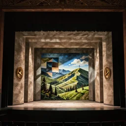 a theatre stage designed by mc escher