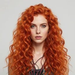 highly detailed portrait of sci - fi long curly fire hair lady, stray wiring by atey ghailan, james gilleard, by joe fenton, by greg rutkowski, by greg tocchini, by kaethe butcher, 4 k resolution, gradient red, orange, black and white color scheme!!! ( ( nebula dystopian city spiral background ) )