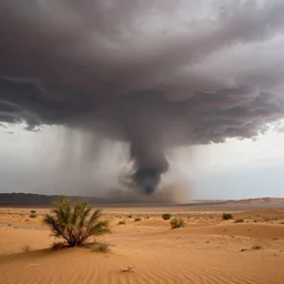 a tornado in a desert, award winning photograph.
