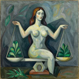 woman knows nature is balance and the very essence of life, abstract art in the style of cubism and georgia o keefe