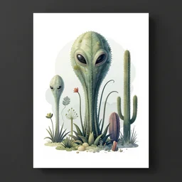 poster with illustrations of alien plants