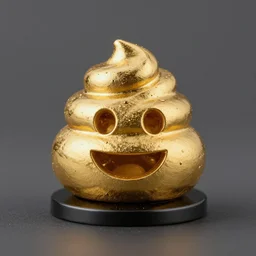 golden emogi poop trophy macro
