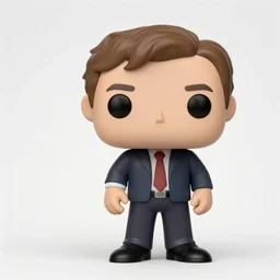 full body 3d render of Dwight Schrute as a funko pop, studio lighting, white background, blender, trending on artstation, 8k, highly detailed