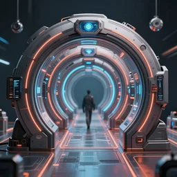 a futuristic cyberpunk portal, futurism, 3 d, ultra detailed