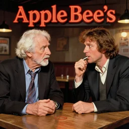 terrence mckenna and hunter s thompson having an argument in an applebee's, concept art, 4 k,