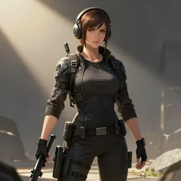 Chloe Sevigny as a Counter Strike terrorist, concept art, anime