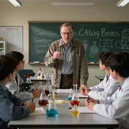 walter white teaching students in chemistry class
