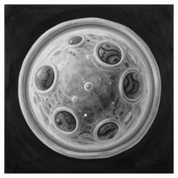 an eukaryotic cell by bosch, hieronymus, black and white painting